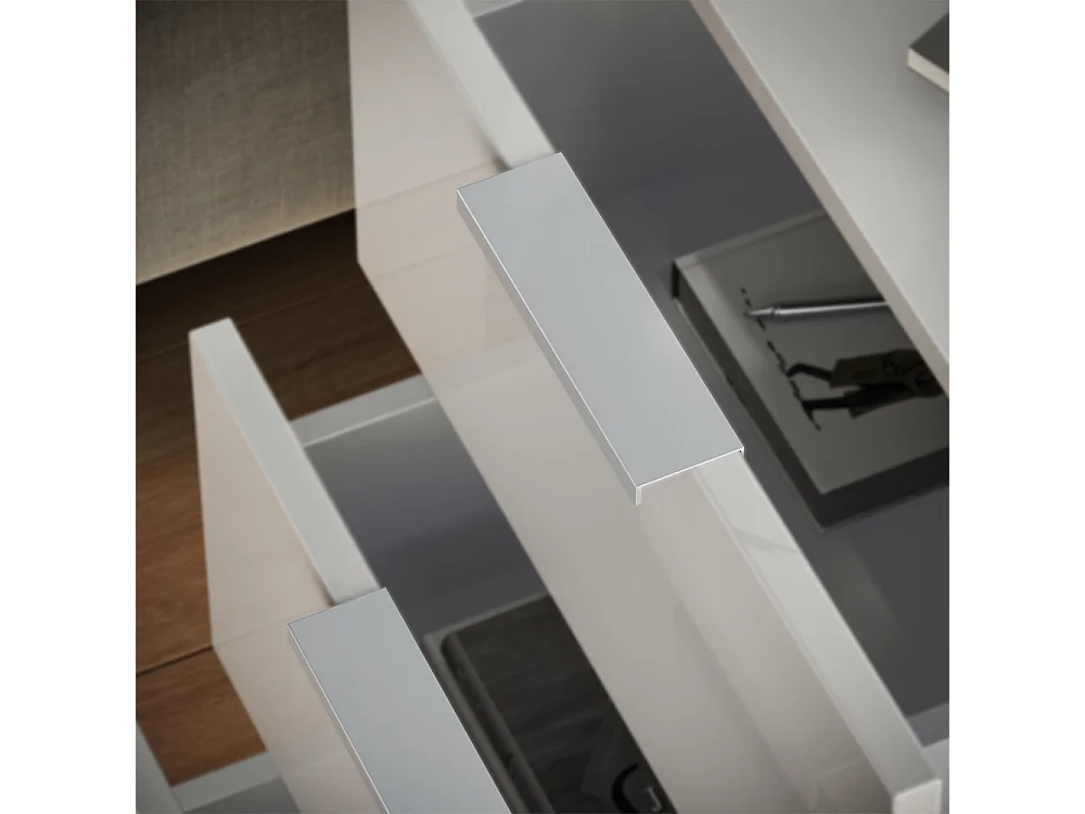 Table de nuit blanc haute brillance 37.6x35x61.8 fino