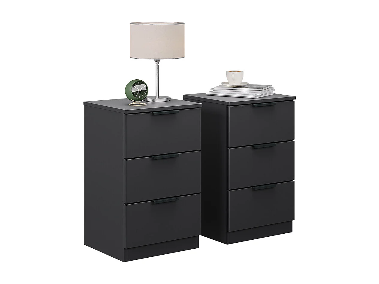 Nachttisch schwarz 37.6x35x61.8 fino