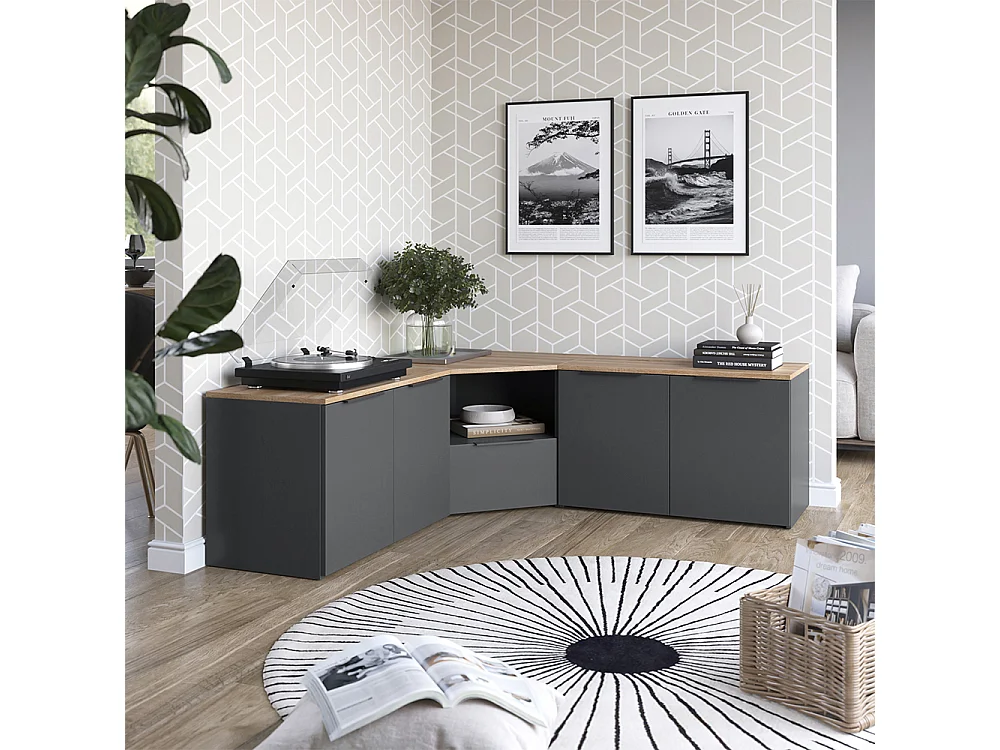 Wohnwand anthrazit/sonoma 68x68x50 wido