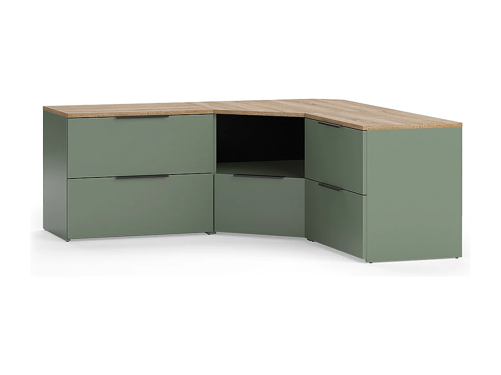 Ściana w salonie zielony 68x68x50 wido