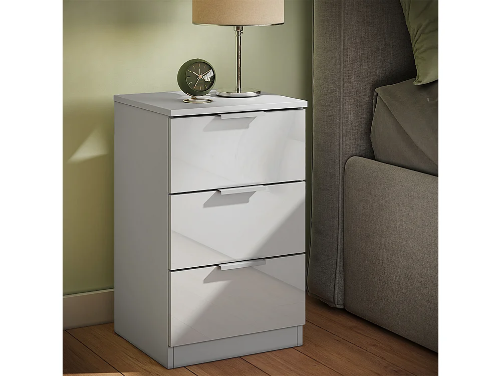 Nachttisch weiß hochglanz 37.6x35x61.8 fino