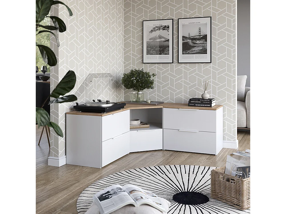 Stuevæg hvid/sonoma 68x38.2x50 wido