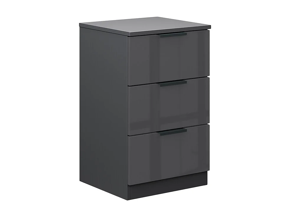 Nachttisch schwarz hochglanz 37.6x35x61.8 fino