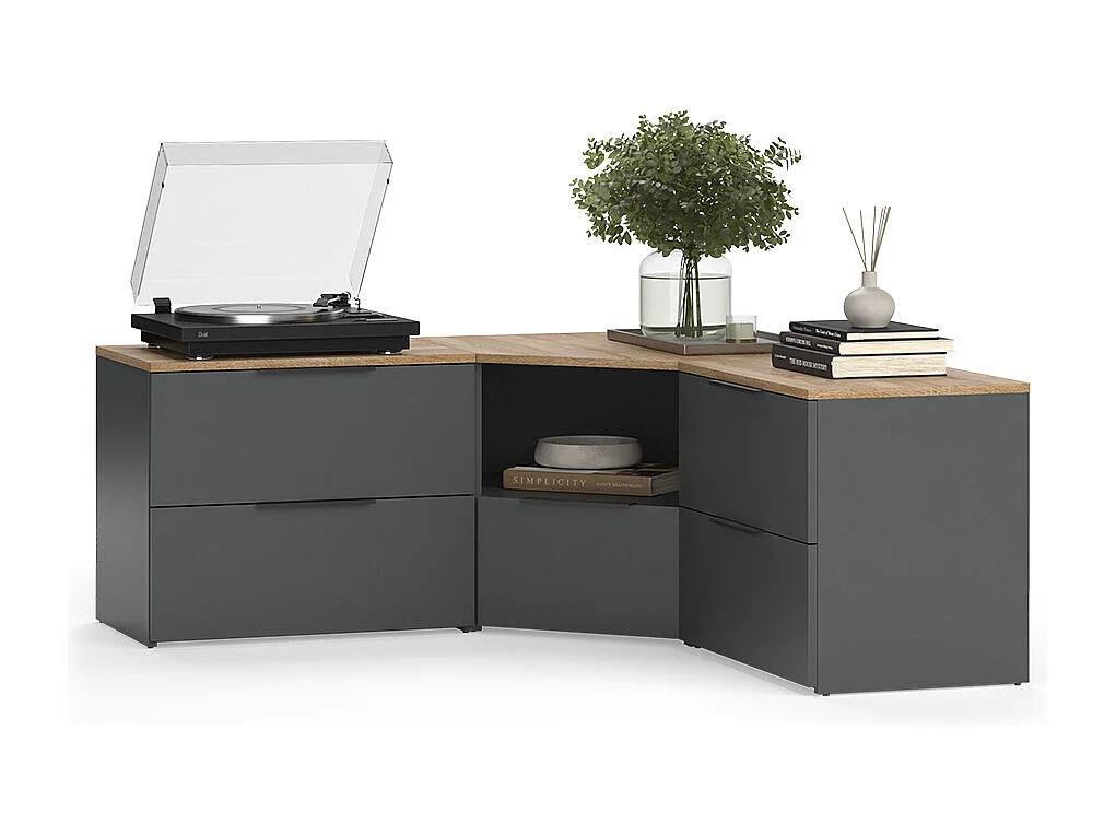 Meuble-paroi anthracite/sonoma 68x68x50 wido