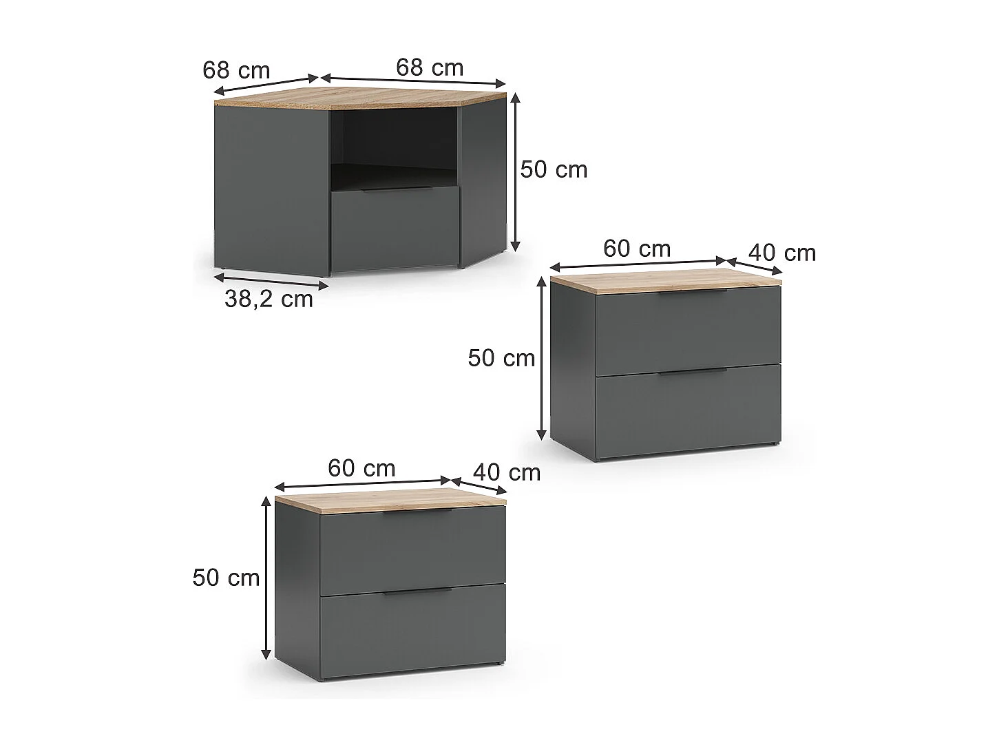 Stuevæg antracit/sonoma 68x68x50 wido