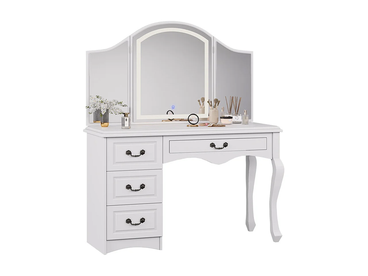 Schminktisch weiß 120x45x147 belle