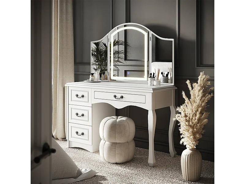 Schminktisch weiß 120x45x147 belle