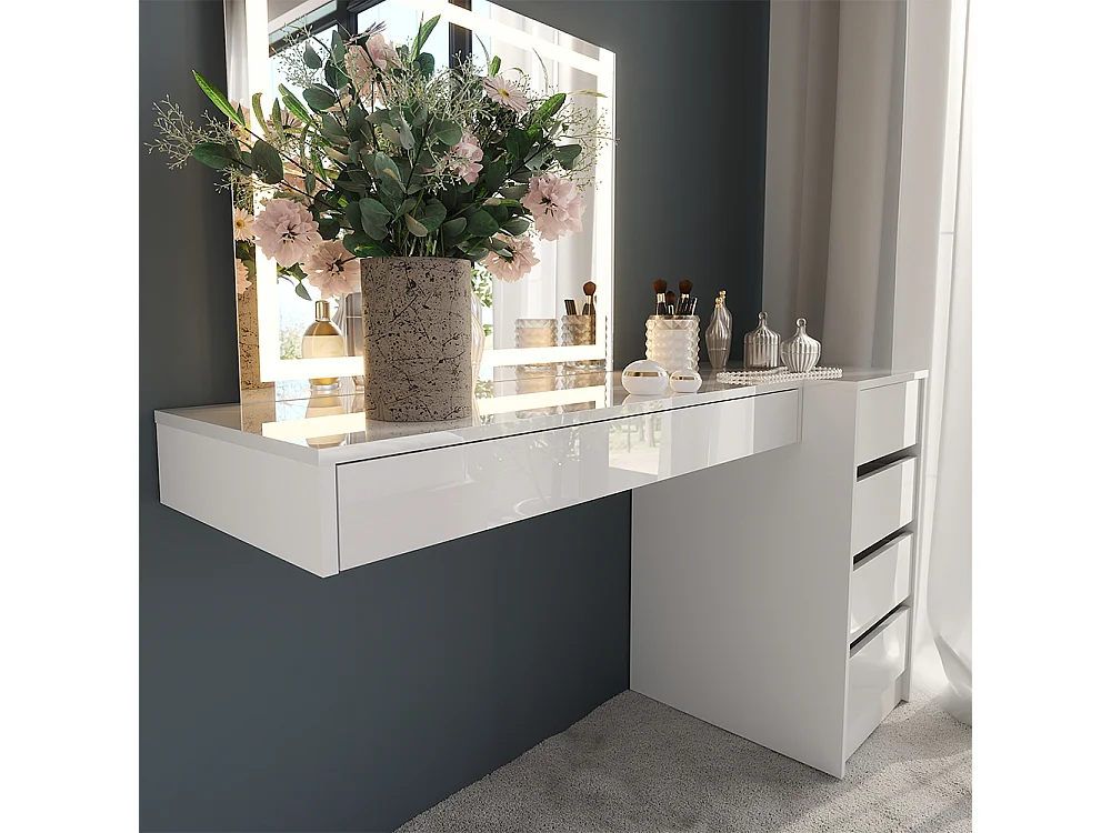 Kaptafel met licht wit 100x40.1x12 sherry