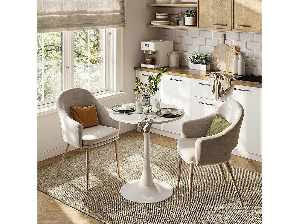 Table à manger blanc 70x70x73 carl