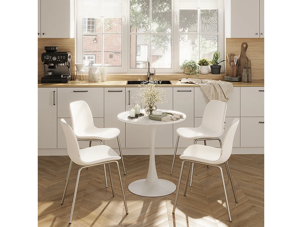 Table à manger blanc 70x70x73 carl