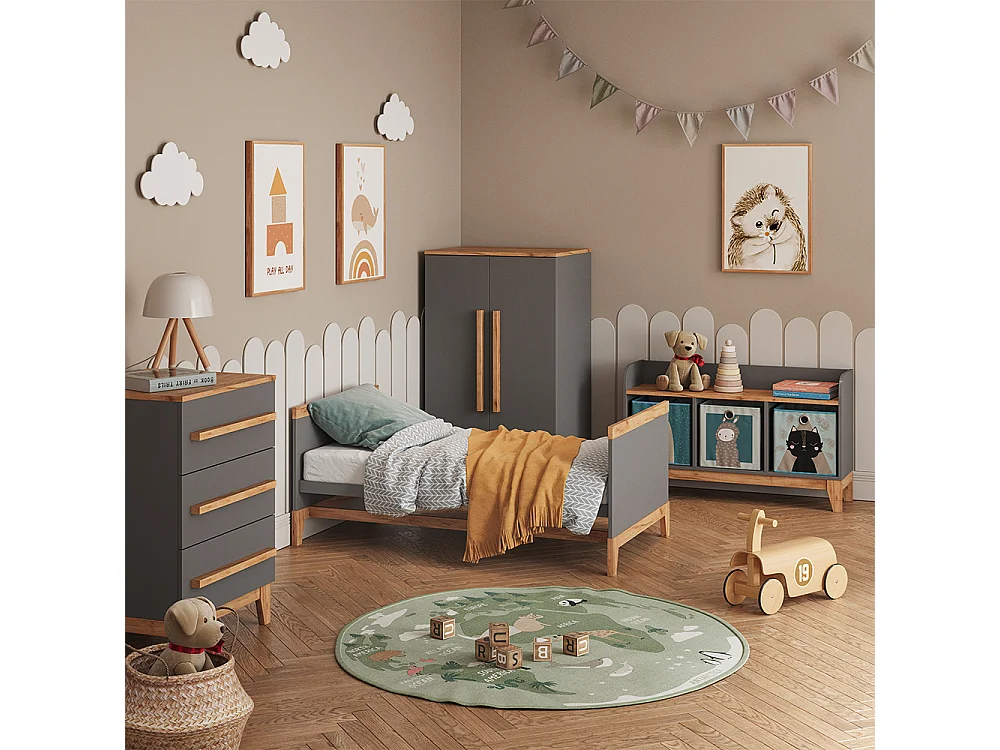 Wandregal Kinderzimmer grau/artisan 70x20x20 malia