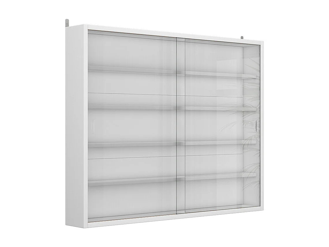 Wandvitrine weiß 80x10x60 clario