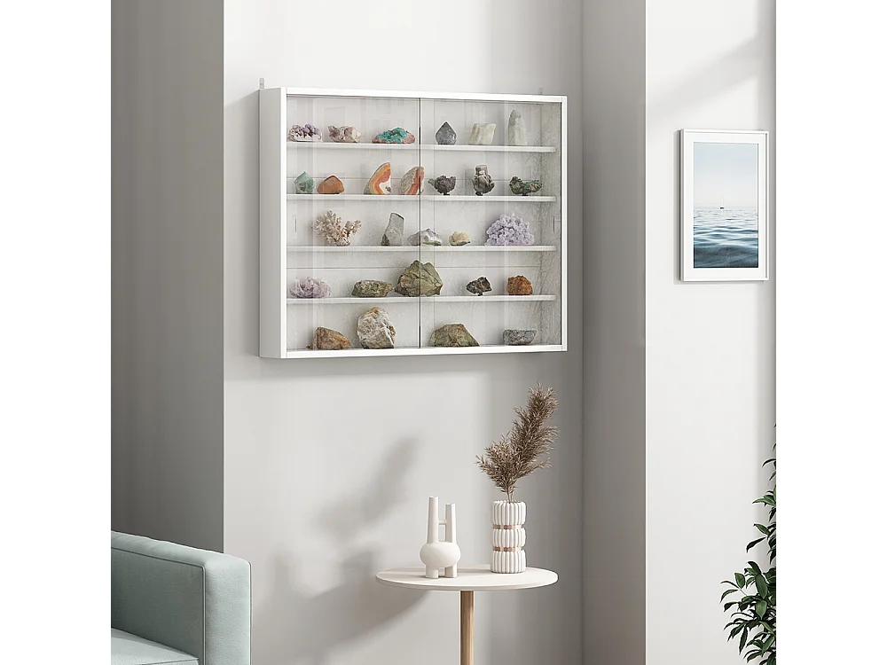 Wandvitrine weiß 80x10x60 clario