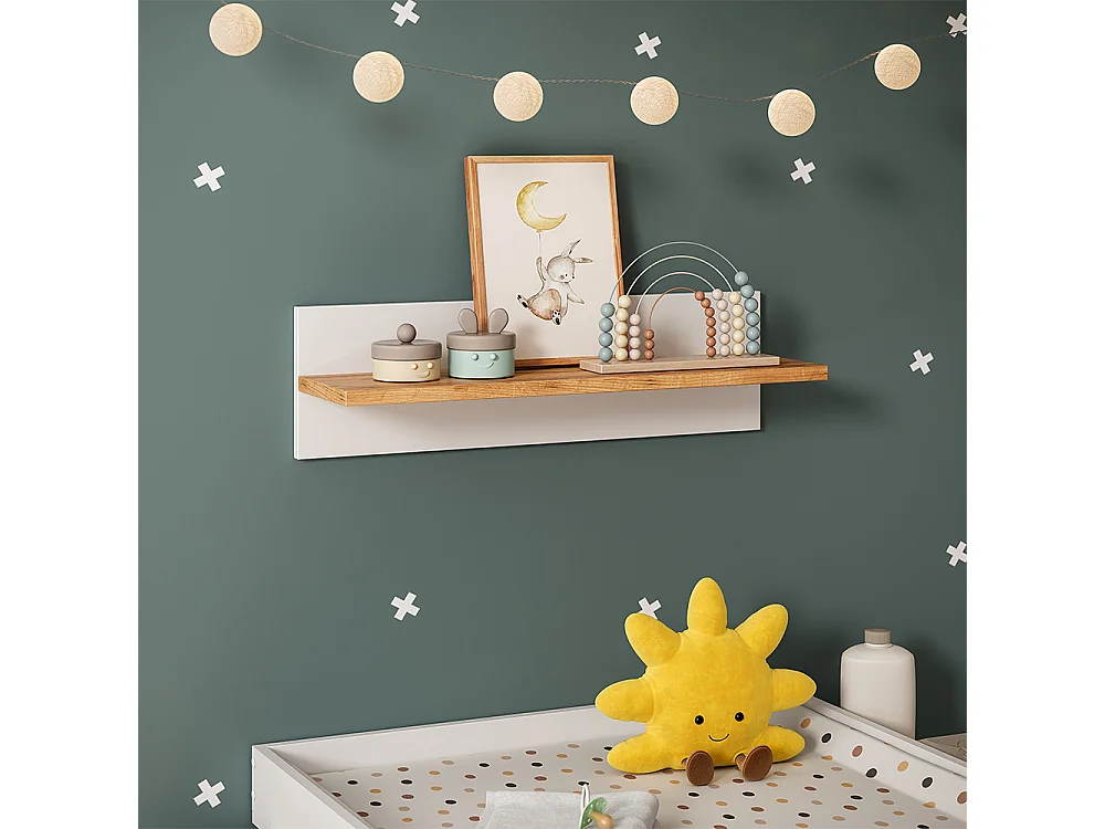 Wandregal Kinderzimmer weiß/artisan 70x20x20 malia