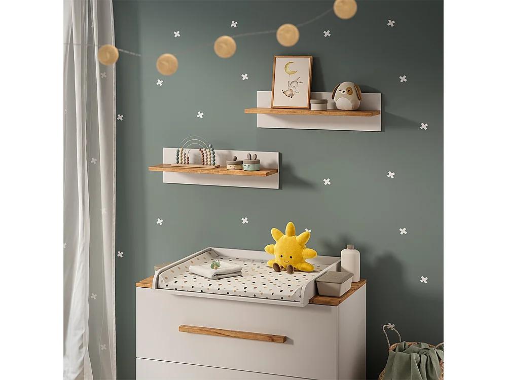 Wandregal Kinderzimmer weiß/artisan 70x20x20 malia