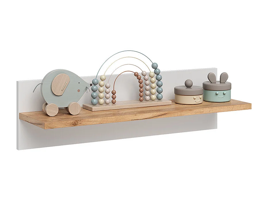 Wandregal Kinderzimmer weiß/artisan 70x20x20 malia