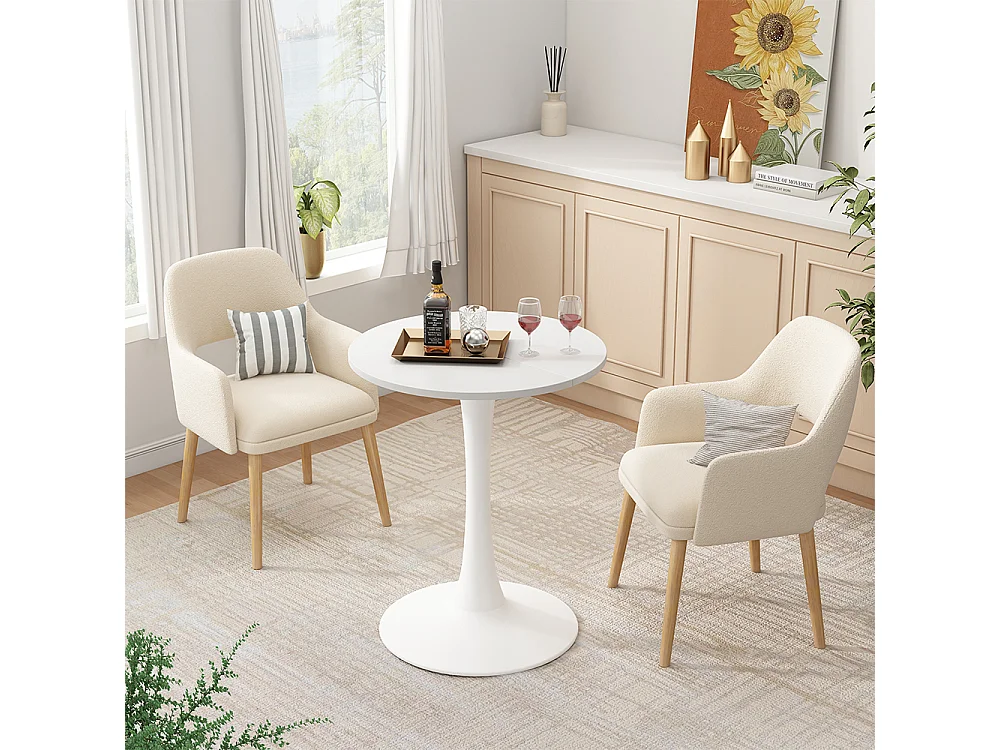 Table à manger blanc 60x60x73 carl