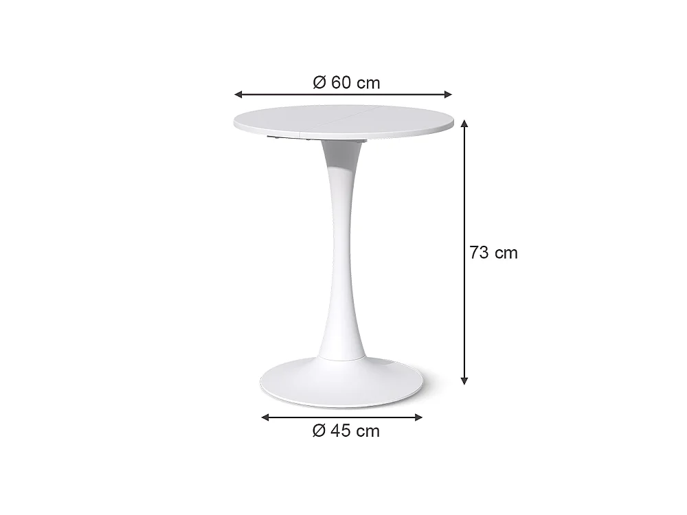 Mesa de jantar branco 60x60x73 carl