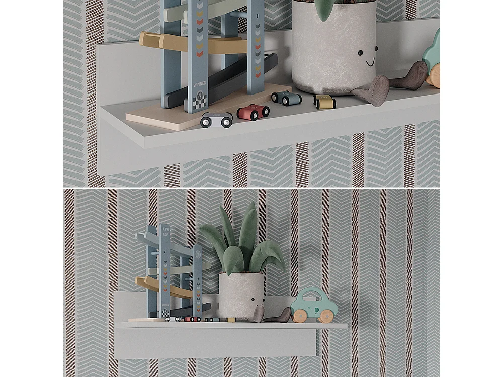 Wandregal weiß 70x20x20 ajaton