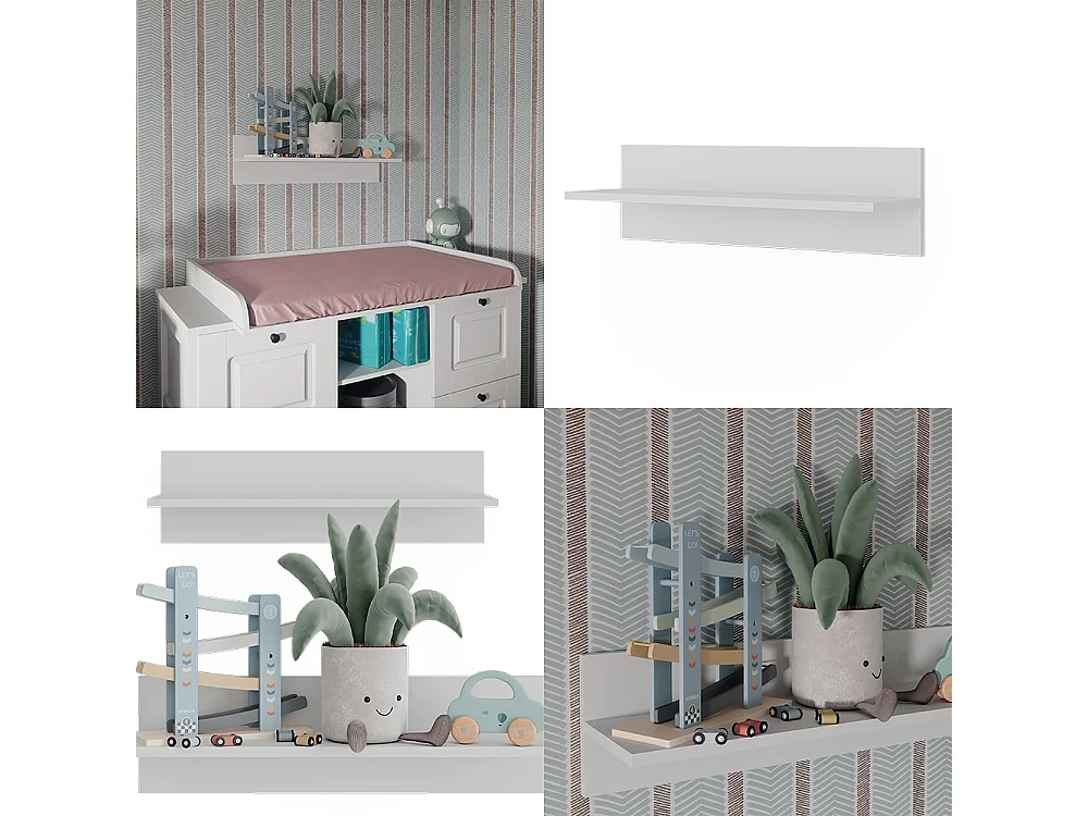 Wandregal weiß 70x20x20 ajaton