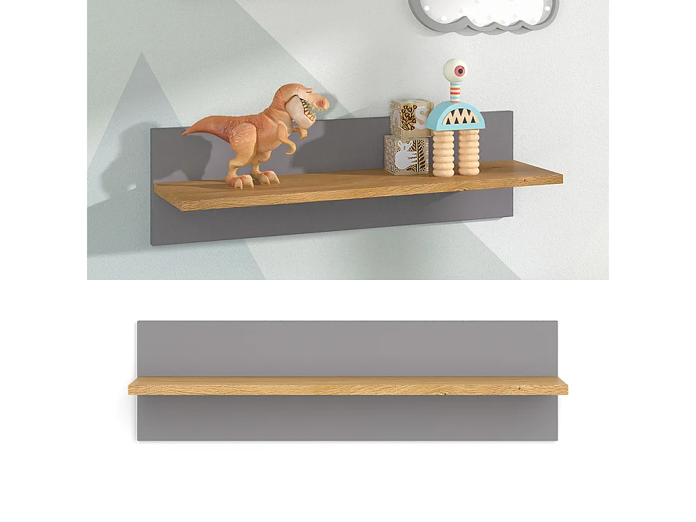 Wandregal grau 70x18.4x20 malia