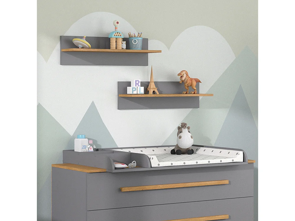 Wandregal grau 70x18.4x20 malia