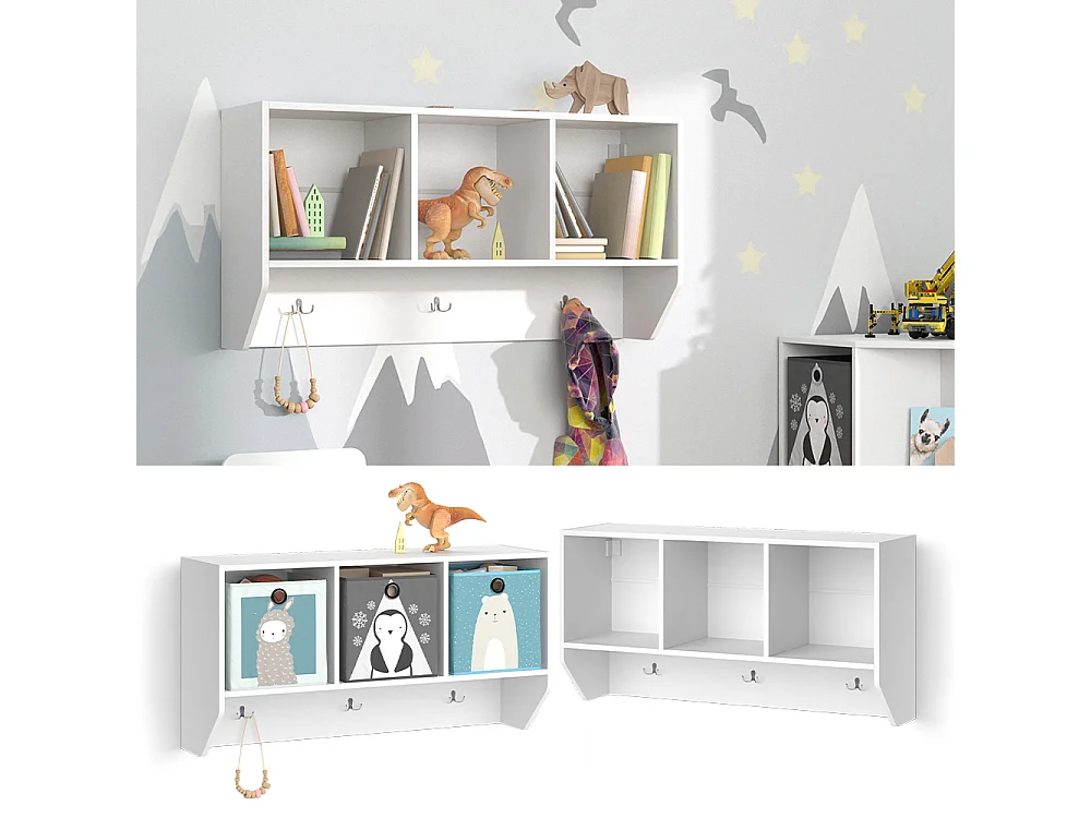 Wandregal weiß 107.2x31x56 luigi