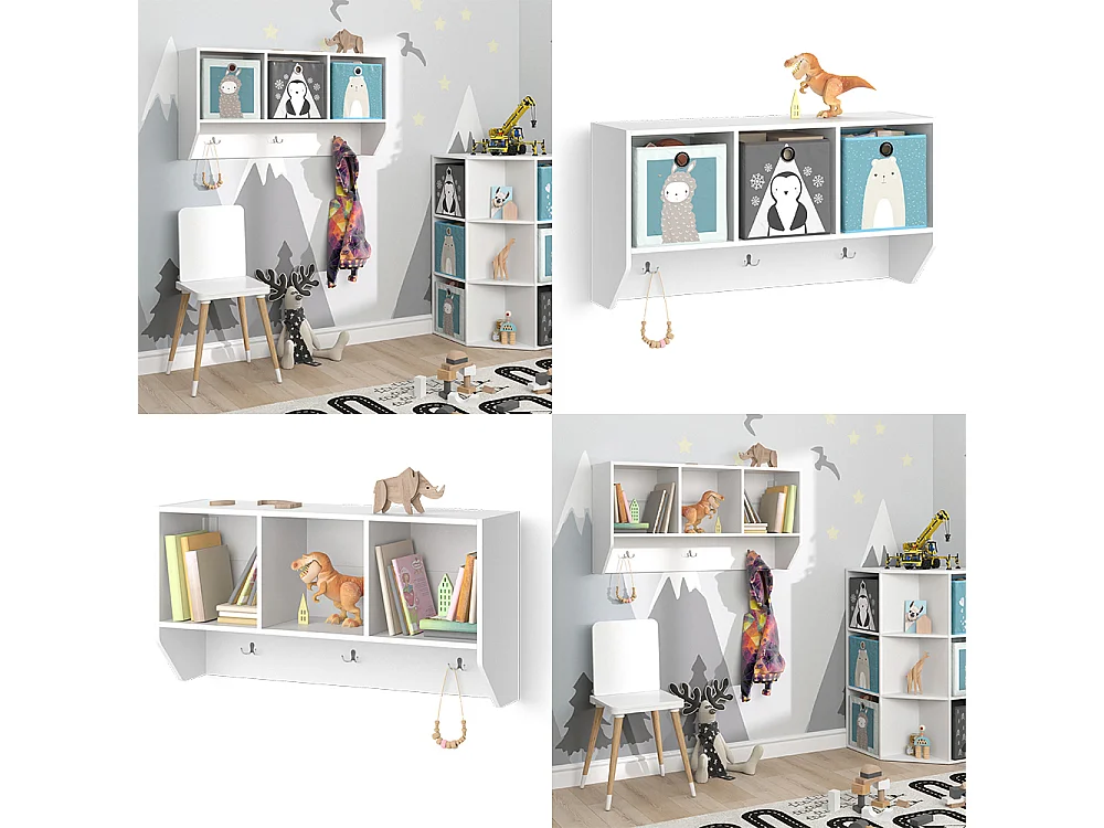 Wandregal weiß 107.2x31x56 luigi