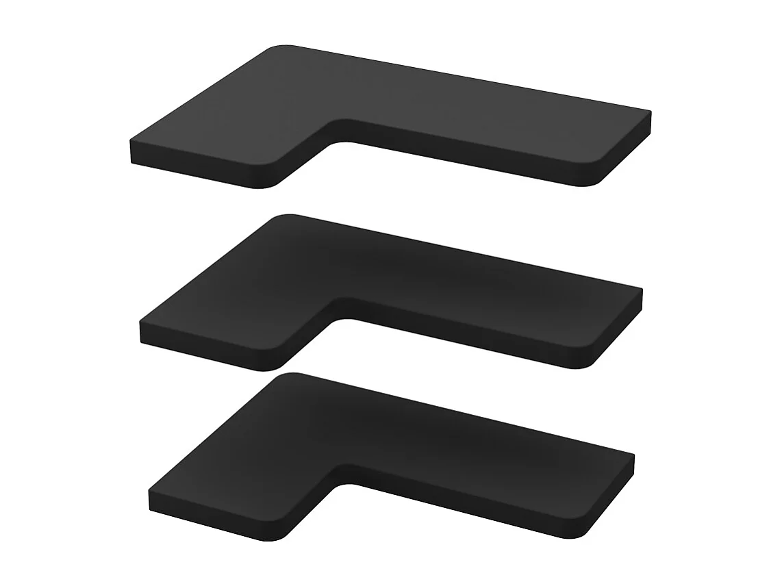 Corner shelf black 40.5x28.5x2.5 curva
