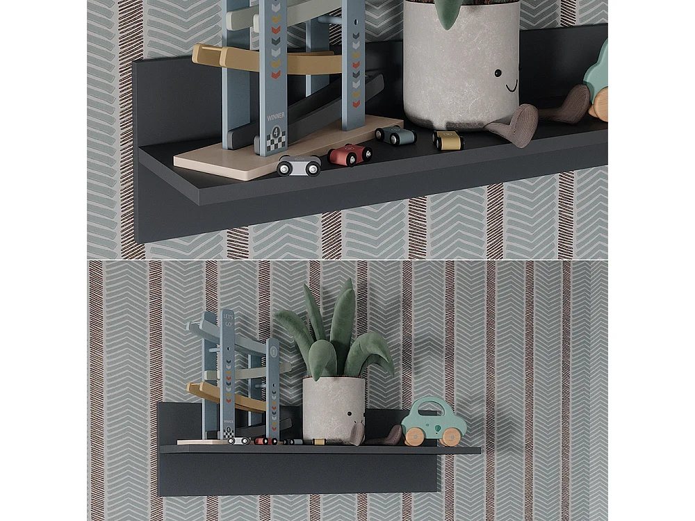 Wandregal grau 70x20x20 ajaton