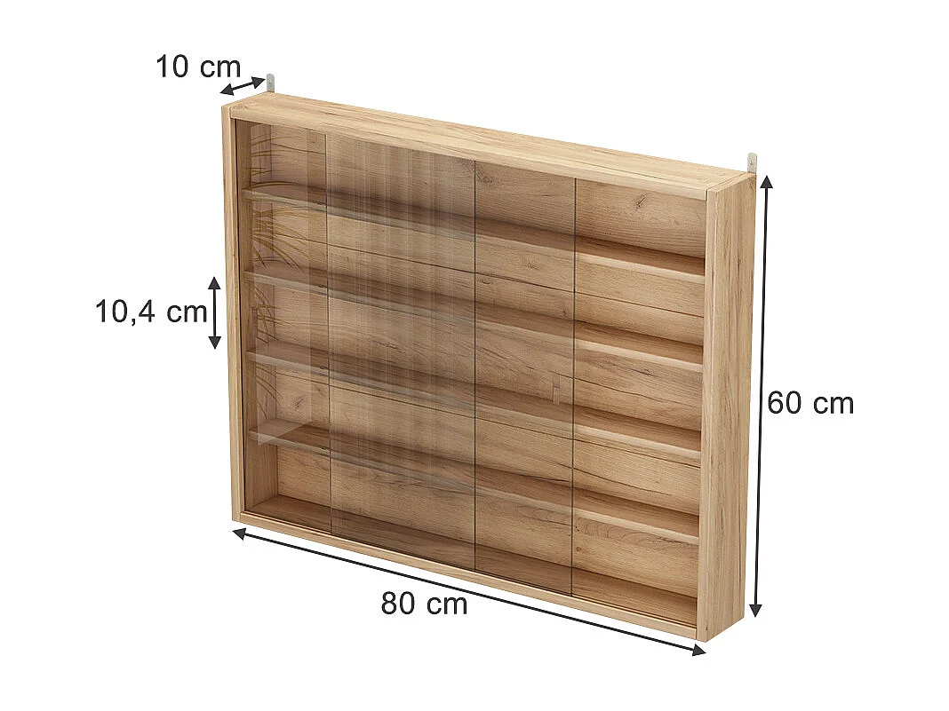 Wandvitrine sonoma 80x10x60 clario
