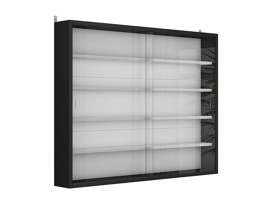 Wandvitrine schwarz/weiß 80x10x60 clario