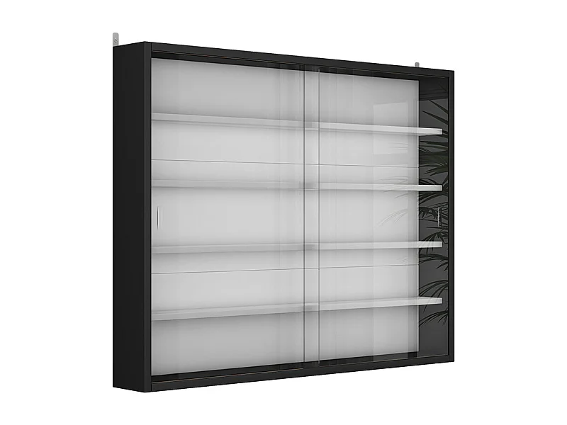 Wandvitrine schwarz/weiß 80x10x60 clario