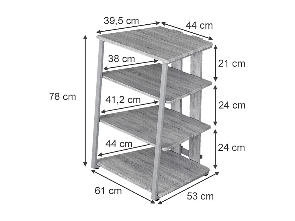 Aufbewahrungsregal grau 61x53x78 tonar