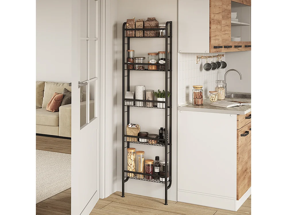 Leiterregal schwarz 44.5x11x160 klivo