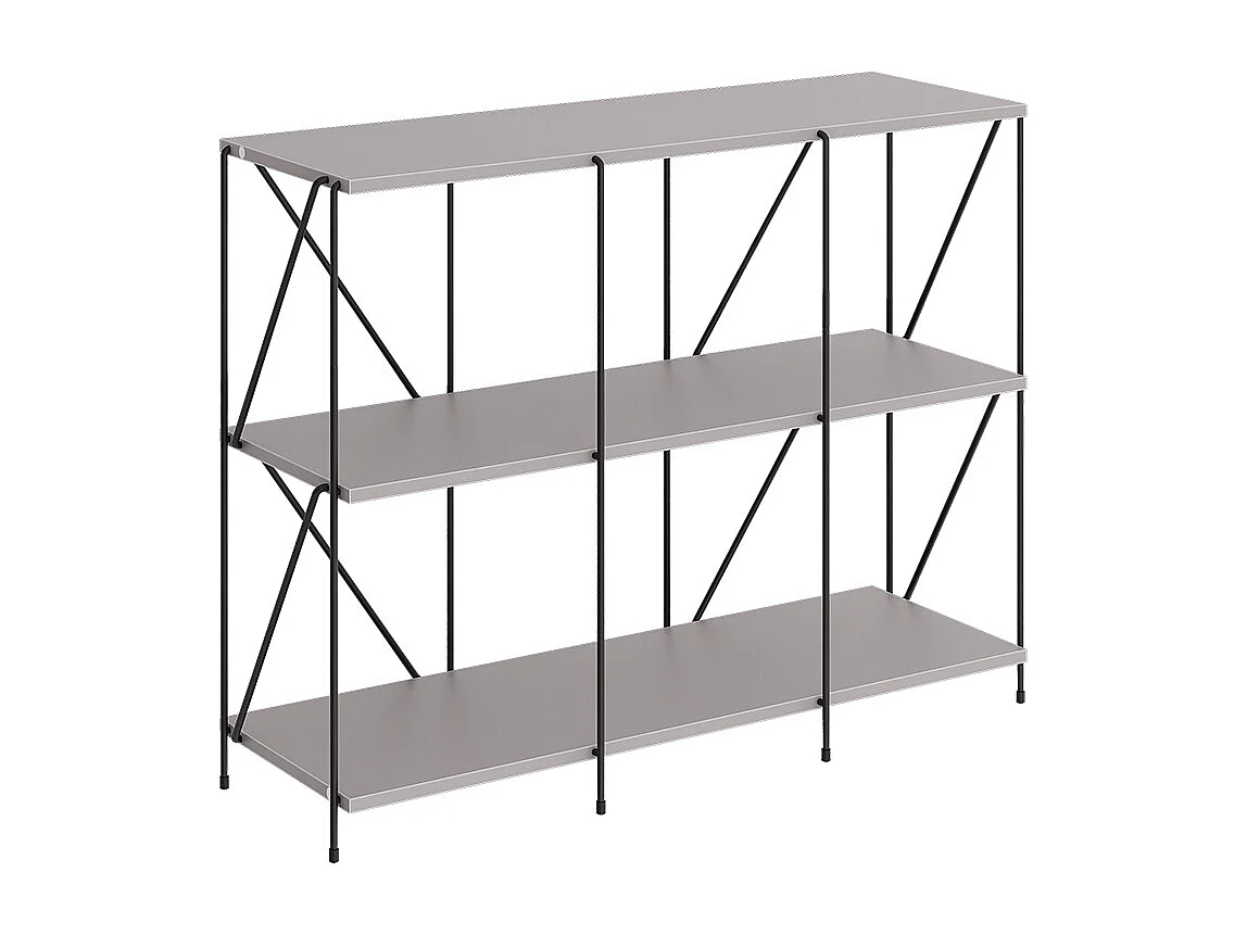 Bücherregal greige/schwarz 90x30x71 ravix