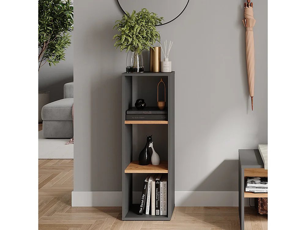 Standregal anthrazit/goldkraft eiche 30x24x90.5 orlando