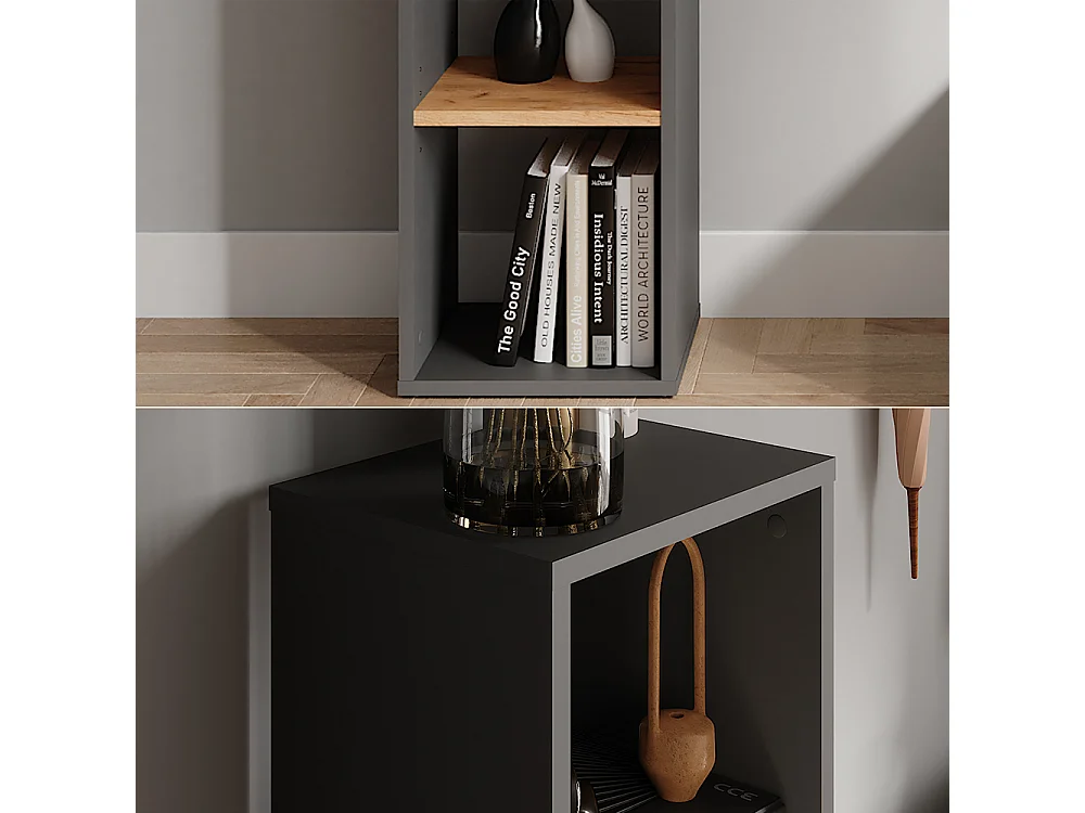 Standregal anthrazit/goldkraft eiche 30x24x90.5 orlando