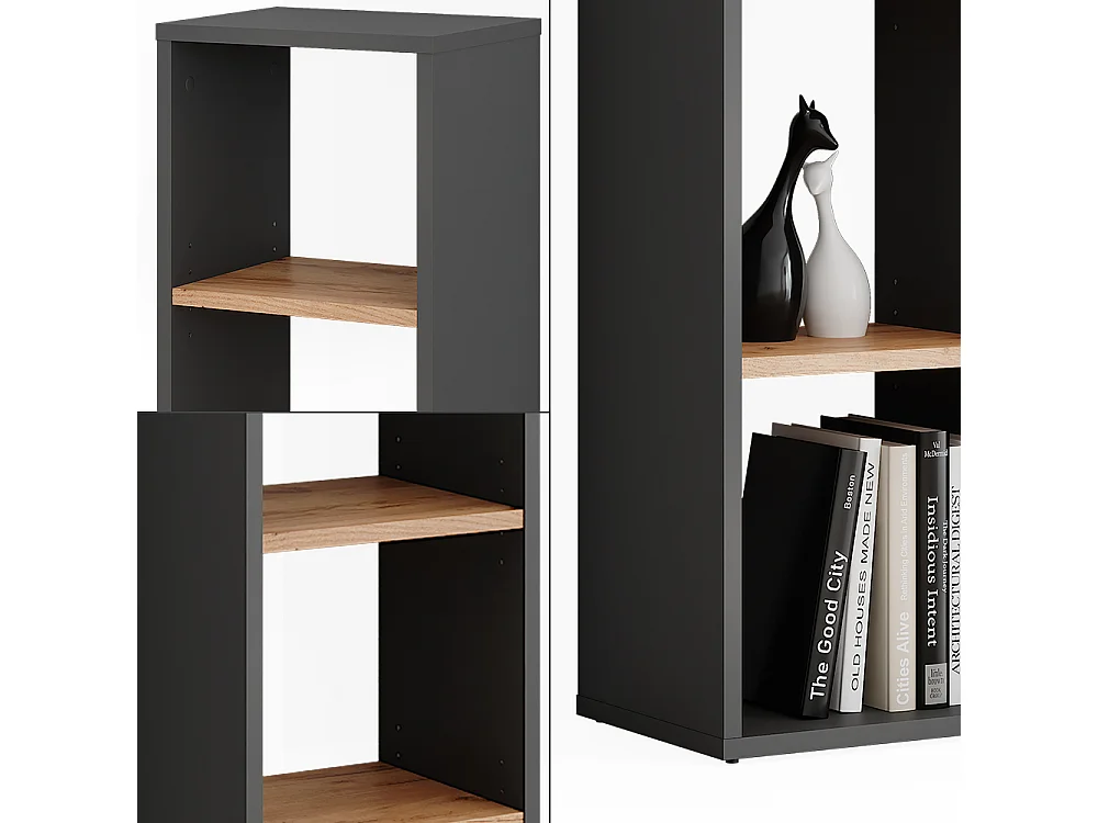 Standregal anthrazit/goldkraft eiche 30x24x90.5 orlando