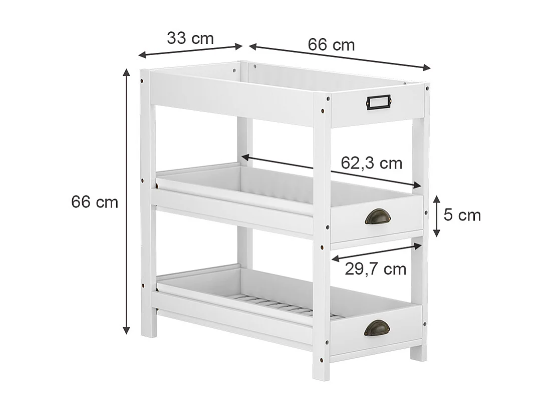 Aufbewahrungsregal weiß 33x66x66 legum