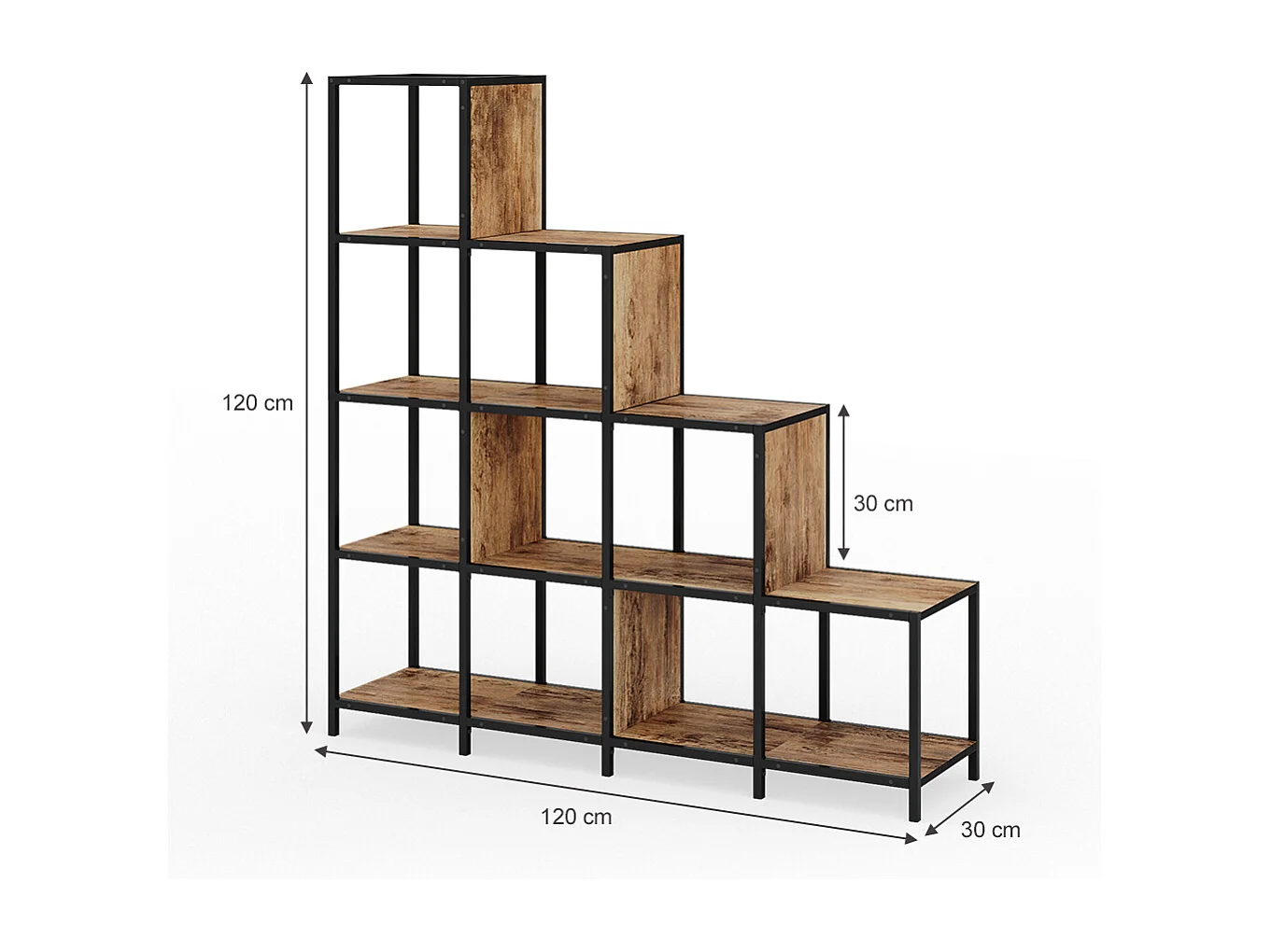 Raumteiler antikholz 120x30x120 fyrk