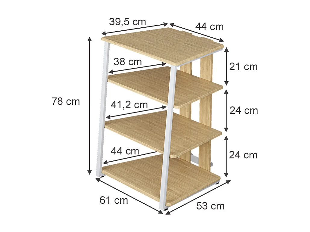 Aufbewahrungsregal sonoma/weiß 61x53x78 tonar