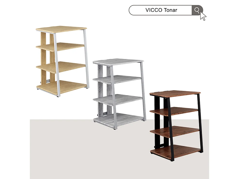 Aufbewahrungsregal sonoma/weiß 61x53x78 tonar