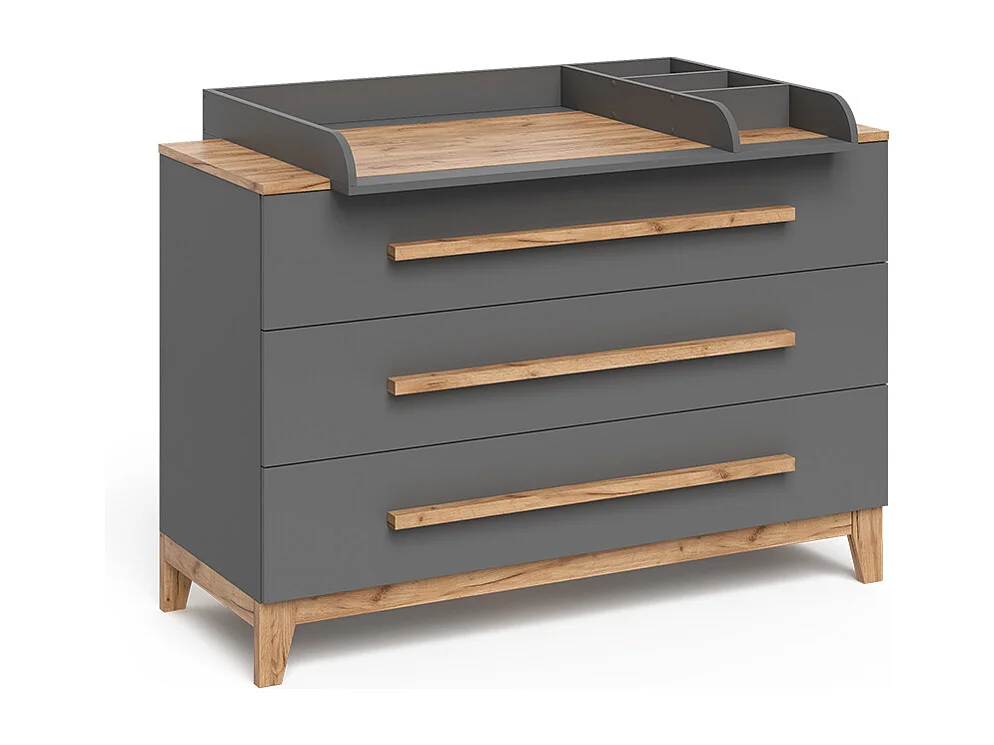 Verschoontafel grijs/kunstnijverheid 133.2x70x98 malia