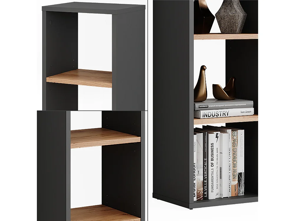 Standregal anthrazit/goldkraft eiche 30x24x80.1 orlando