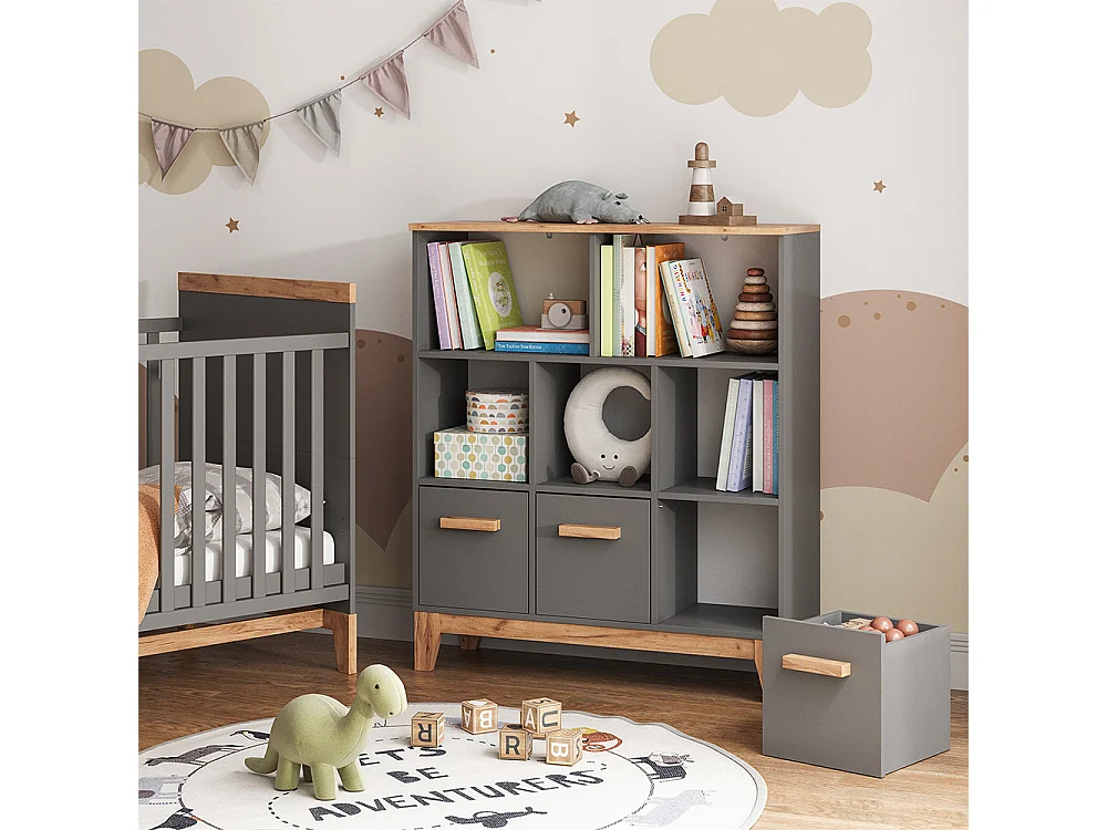 Kinderregal grau/artisan 98.4x32.6x113.4 malia