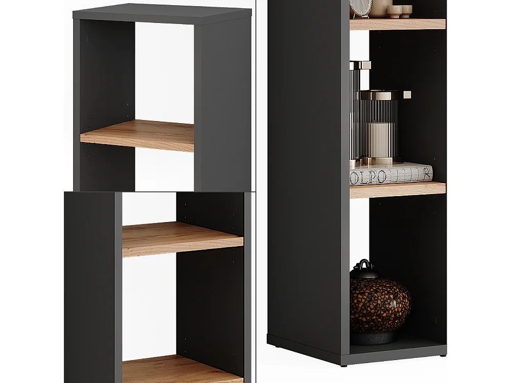 Standregal anthrazit/goldkraft eiche 21.6x24x80.1 orlando