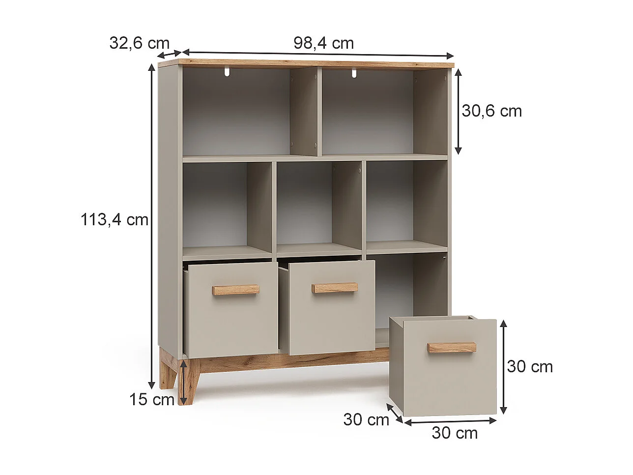 Kinderregal cashmere/artisan 98.4x32.6x113.4 malia