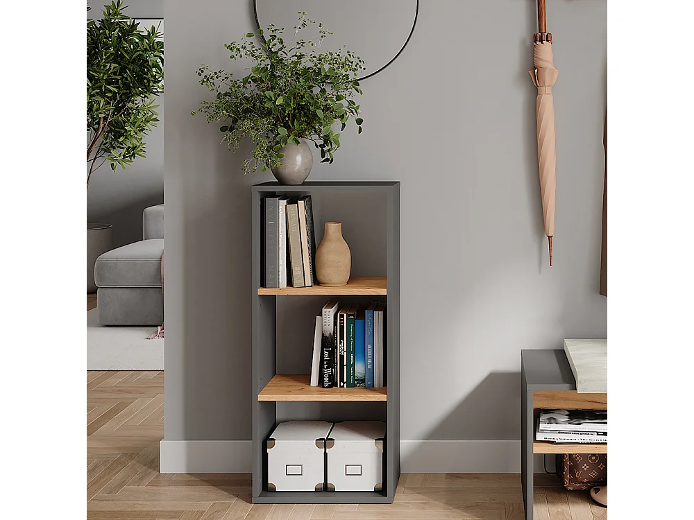 Standregal anthrazit/goldkraft eiche 40x24x90.5 orlando