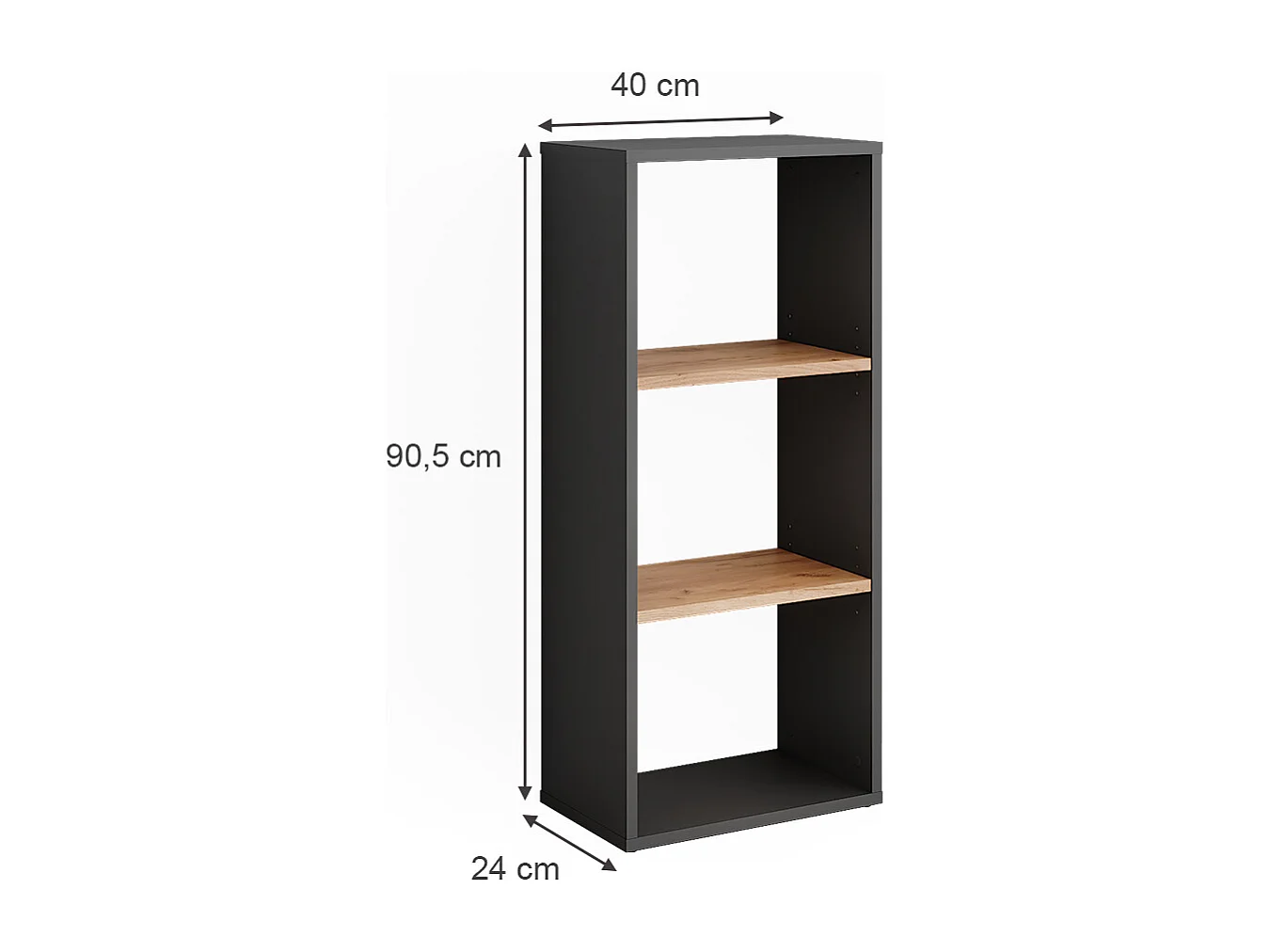 Standregal anthrazit/goldkraft eiche 40x24x90.5 orlando